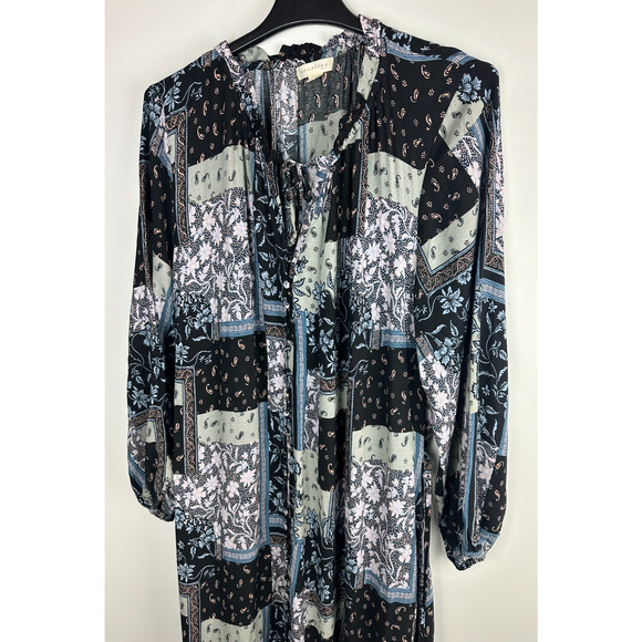 Aveology City Chic Patch Print Floral Maxi Dress Plus Size 20 Boho Peasant Folk - Picture 4 of 13